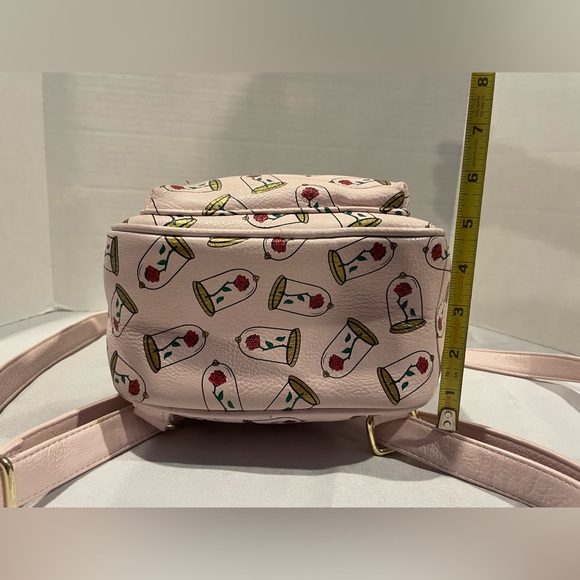 LOUNGEFLY DISNEY Limited Edition Beauty and The Beast Pink Rose Mini Backpack - Picture 5 of 6